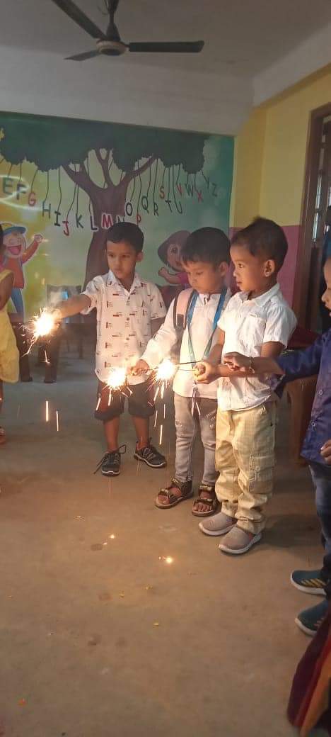nursery kids having fun